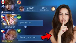 FAKE GIRL PRANK IN HIGH RANK!!🤫 (I MET LETUZAWA🤯) - LESLEY HYPER CARRY LEGENDARY HIGHRANK GAMEPLAY!😎