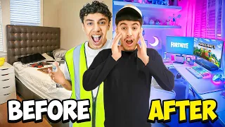 Transforming My Brothers Messy Room Into His Dream Gaming Setup!