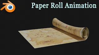 Blender tutorial - How to create Paper Roll animation - 192