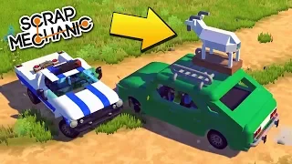 БАБКА УДИРАЕТ ОТ МЕНТОВ С КОЗОЙ !!! МУЛЬТИК в Scrap Mechanic !!! СКАЧАТЬ СКРАП МЕХАНИК !!!