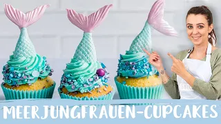 Meerjungfrauen-Cupcakes 🧜‍♀️ | Mottoparty Kindergeburtstag  I Einfach Backen