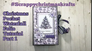 Christmas Pocket Waterfall Folio Tutorial Part1#scrappychristmaskrafts collab w/​⁠@KarolinasKrafts