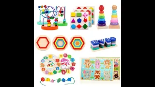 Baby Educational Wooden Toys Montessori Early Learning Rainbow Wooden 3d Puzzle Board Game Preschool