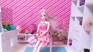 8 Minutes Satisfying With Barbie Simple Dress For A Birthday Event ASMR - dress, make up, bag