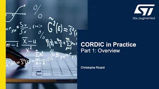 CORDIC in Practice, Part 1: Overview