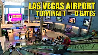 👟✈Walking LAS VEGAS AIRPORT, Terminal 1 & D Gates