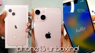 🌸pink iPhone 13 (128gb) aesthetic unboxing + camera test 📸 + ios 16 setup