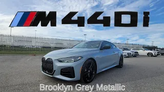 NEW ARRIVAL! 2022 BMW M440i xDrive  Coupe Brooklyn Grey Tacora Red