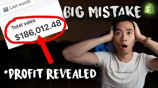$0-$186,012 In 1 Month: It Was A Big Mistake! 😱😭 | Shopify Journey 2018