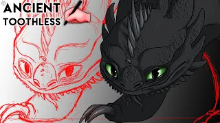 Creating Ancient Toothless | How to train your Dragon Time-lapse Drawing