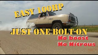 Holley Sniper Equipped Dodge Ramcharger 4X4 gains 100hp the easy way, with one simple bolt-on!