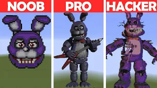 Bonnie in Minecraft NOOB VS PRO VS HACKER Pixel art