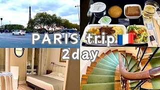 【PARIS trip🇫🇷】②エールフランスで行くパリ/シャルルドゴール空港/パリ市内へ移動/ホテルroom tour/ひとり旅/アラフィフ