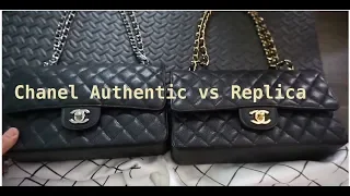 Chanel Comparison. Authentic vs. Replica Medium flap 2.55