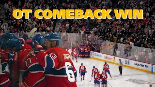 Canadiens vs Penguins - Fan perspective, crowd erupts on Caufield and Dach goals!