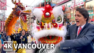 【4K】Vancouver Chinese New Year Chinatown Parade in 2023 - Year of the Rabbit, Vancouver Walk