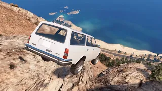 GTA 5 Driving off Mt Chiliad Crashes Compilation #69 (With Roof And Door Deformation)