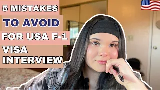 5 Mistakes To Avoid For USA F-1 Visa Interview*Detail Video*✅ #f1visa #f1visainterview #studentvisa