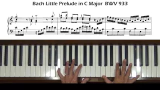 Bach 6 Little Preludes No. 1 in C BWV 933 Piano Tutorial