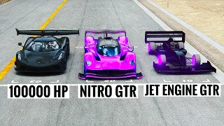 Formula Jet Engine GTR vs 100000 HP Koenigsegg Jesko Black Devil vs NITRO Aston Martin AMR - Drag