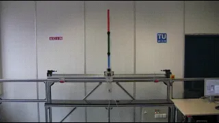 A triple inverted pendulum and a very well tuned control system.