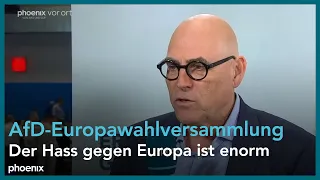 AfD-Europawahlversammlung: Prof Wolfgang Schroeder (Politikwissenschaftler) mit einer Bilanz