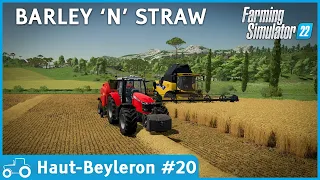Haut Beyleron #20 FS22 Timelapse Harvesting barley & Canola, Baling Straw, sowing Soybeans & Weeding