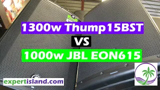 Sound Test Mackie Thump 15BST vs JBL EON615 - It's all about The App 15" Bluetooth Power Speakers