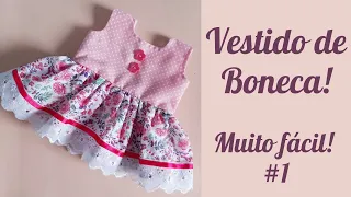 ♡ COMO FAZER VESTIDO DE BONECA 😍 [PASSO A PASSO FÁCIL]