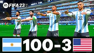 FIFA 23 - MESSI, RONALDO, MBAPPE, NEYMAR, ALL STARS | ARGENTINA 100 - 3 USA