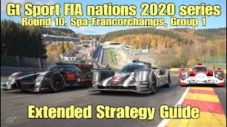 Gt sport FIA Nations 2020 series extended strategy guide......Group 1.......Spa Francorchamps.