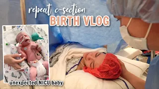 Emotional C-Section Birth Vlog Pt 1 // Scheduled birth of our 2nd baby boy + NICU experience