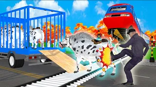 Simulate a bullock car that cows near a railroad crossing - part 10