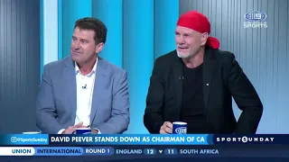 Former Australian cricket captain Ian Chappell sledges former Wallaby Peter FitzSimons