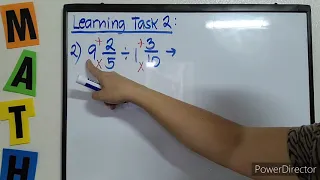 TAGALOG: Dividing Simple Fractions and Mixed Fractions, Learning Tasks 1,2,3,4 #TeacherA