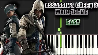 Assassin's Creed 3 - Main Theme - EASY - Piano Tutorial Synthesia (Download MIDI + PDF Sheets)