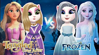 My Talking Angela 2 - New Gameplay 💖 ✨/ Recreating Rapunzel And Elsa Frozen ❄ ️☃ - YouTube