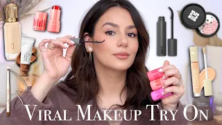 NEW VIRAL MAKEUP TRY ON: Strangest Mascara Wand?! 🤔Pink Powder, Jelly Blush & More || Tania B Wells