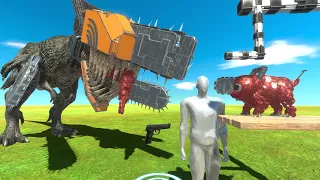 Help Chainsaw T-Rex Rescue Chainsaw Pochita | Animal Revolt Battle Simulator