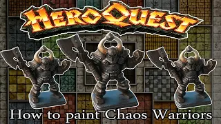 HeroQuest (1989) - How to paint Chaos Warrior miniatures - Aged rusty metal armour painting tutotial