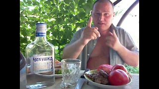 Пью водку "Чекушка" с салом и помидорами...