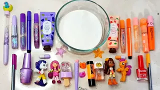 Orange vs Purple- Mixing Makeup Eyeshadow Into Slime!special series 65 Satisfying Slime Video