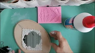 Будуарное зеркало с лепниной и золочением