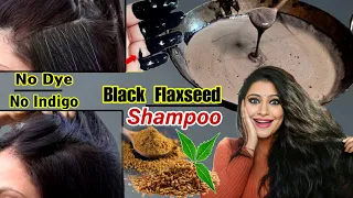 Black Flaxseed Shampoo To Make Premature White Hairs Black Naturally & Make Hair Intense Black