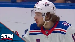 Artemi Panarin Keeps Play Onside Before Sniping Puck Past Andrei Vasilevskiy