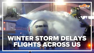 Hundreds of US flights canceled or delayed by winter storm