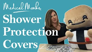 Demo: Shower Protection Covers | wound ostomy waterproof | Shower Shield AnchorDry | Medical Monks