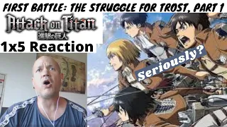 Attack On Titan 1x5 Reaction - First Battle: The Struggle For Trost, Part 1