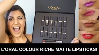 NEW L'OREAL COLOUR RICHE MATTE LIPSTICKS | SWATCHES AND REVIEW
