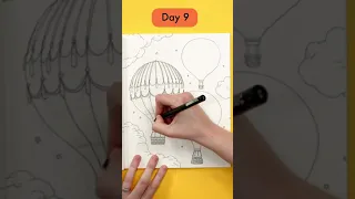 Day 9: How to Draw a Vintage Hot Air Balloon - 30 Days of Creativity #30daysofcreativity